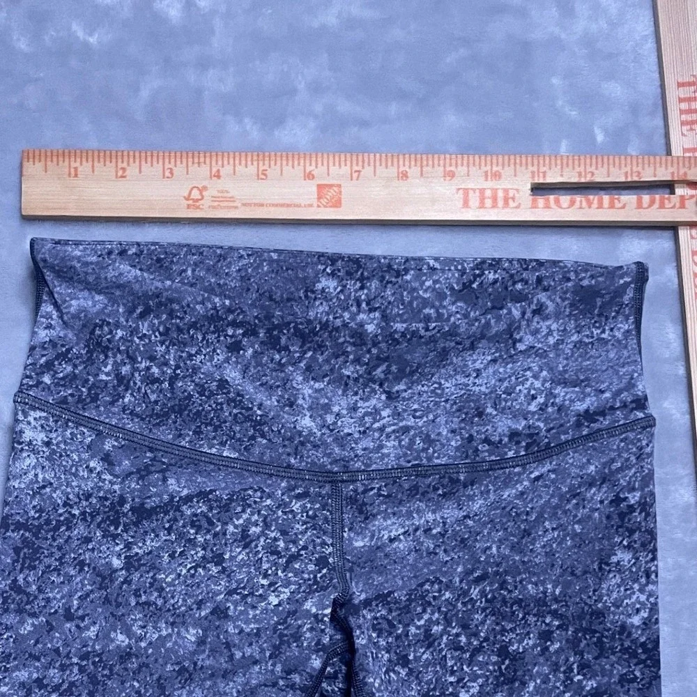 Lululemon Wunder Under High Rise Leggings Grey Black Marble Granite Print Sz 8